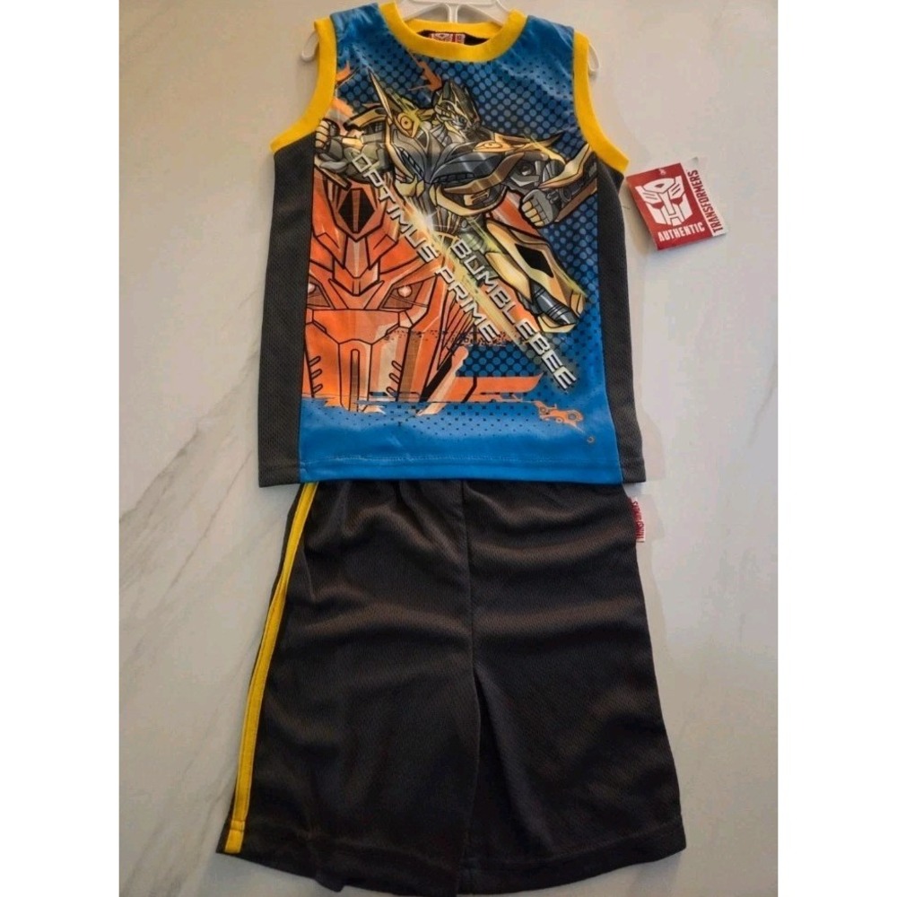 Transformers Bumblebee Boys Tank & Shorts Set NWT 2pc Size 6 Outfit Yellow Black